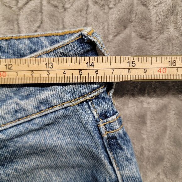 Pacsun Mom Jeans Womens 28 Blue‎ Denim High Rise Custom Flames Pockets Zip Fly - Picture 6 of 12